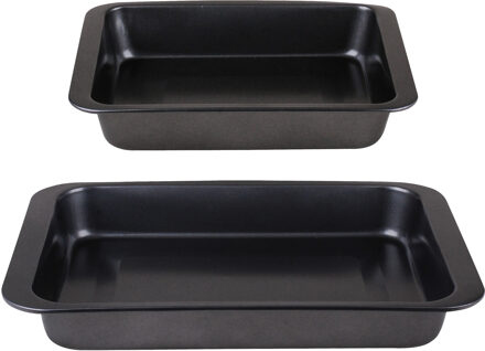 Ovenschalen 2-delige set - rechthoek - 2.5 en 6 Liter - met anti-kleef laag