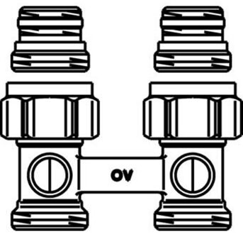 Oventrop H onderblok Multiflex F 1/2 x3/4 recht