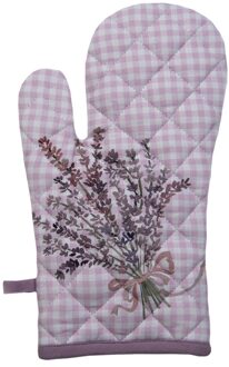 Ovenwant 18x30 cm Paars Wit Katoen Lavendel Ovenhandschoen Paars Ovenhandschoen