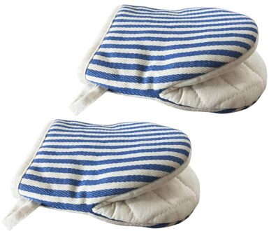 Ovenwant Handschoenen Grip Set Duurzaam Non-Slip Anti Voor Keuken 100% Katoen Zacht En comfortabele Eendenbek blauw