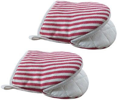 Ovenwant Handschoenen Grip Set Duurzaam Non-Slip Anti Voor Keuken 100% Katoen Zacht En comfortabele Eendenbek rood