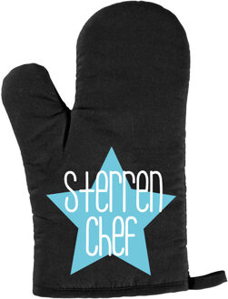 Ovenwant voor volwassenen - sterren chef - blauw - verjaardag - cadeau