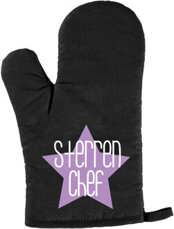 Ovenwant voor volwassenen - sterren chef - paars - verjaardag - cadeau