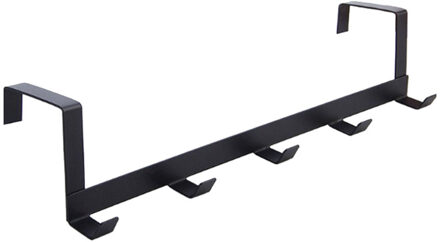 Over De Deur 5 Haken Home Badkamer Organisator Rack Kleding Jas Deur Handdoek Hanger Badkamer Keuken Accessoires Houder Haken zwart