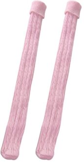 Over De Knie Gebreide Sokken Vrouwen Cable Knit Dij Hoge Laars Sokken Winter Beenwarmers C44 Roze