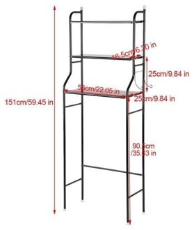 Over De Rack Metalen Wc Kast Rekken Keuken Wasmachine Rack Badkamer Ruimtebesparend Plank Stand Houder Badkamer Hwc zwart