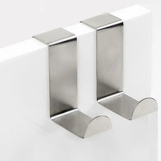 Over The Door Hooks Hanging Towel Rack Stainless Steel Multiple Use Z Shaped Cabinet Door Hooks Storage Organizer