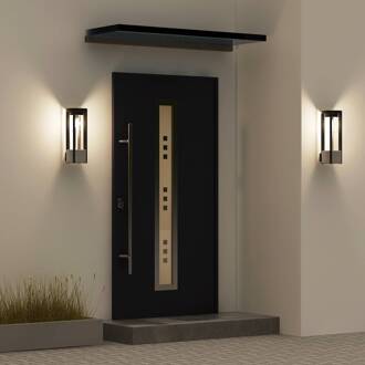 Overa buitenwandlamp, E27 donkergrijs (RAL 840-M), helder