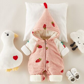 Overalls Baby Kleding Winter Plus Geboren Baby Jongens Meisjes Warme Dikke Jumpsuit Hooded Outfits Snowsuit Jas Kids Romper Roze / 80