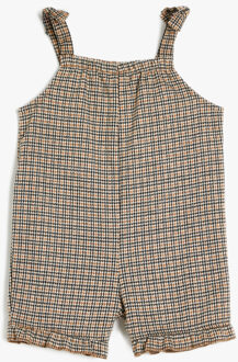 OVERALLS Vierkante kraag Ruches Gedetailleerd Jumpsuit Bruin