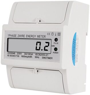 Overbelasting 30-100A Ac 230V Enkele Fase 2 Draad Digitale Wattmeter Elektriciteit Kosten Meten Meter Din Rail Mount