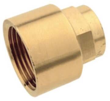 Overgangsdop van rood messing, blank, 18 mm x 1/2"IT, 1 socket (4270g) - 989103017