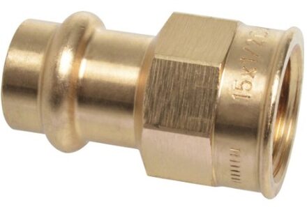 Overgangsdop van rood messing, blank, 22 mm x 1"IT, 1 socket, (P4270g) - 988624655