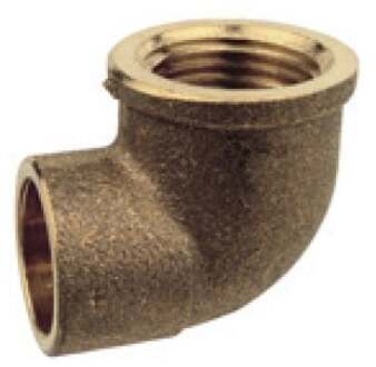 Overgangshoek rood messing 90°, blank, 18 mm x 1/2"IT, 1 socket (4090g) - 989232017