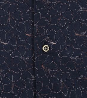Overhemd BD Bloemen Donkerblauw - XXL