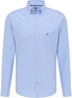 Overhemd Blauw Oxford Met Button Down Borstzak Casual Fit - L