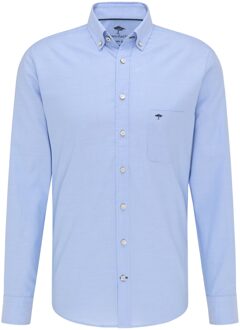 Overhemd Blauw Oxford Met Button Down Borstzak Casual Fit - L