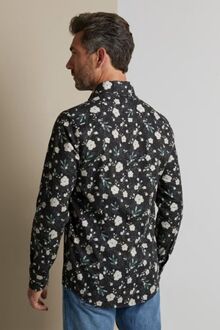 Overhemd Bloemen Zwart - M,XL