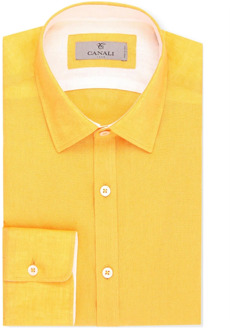 Overhemd Canali , Yellow , Heren - 3XL