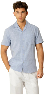 Overhemd- CC Giles Bowling Shirt S/S Clean Cut , Blue , Heren - Xl,L,M,S