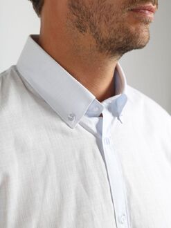 Overhemd Cotton Slub Lichtblauw - L,M,XL,XXL