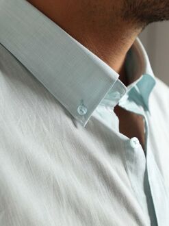 Overhemd Cotton Slub Lichtgroen - L,M,XL,XXL