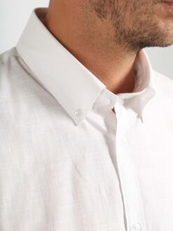 Overhemd Cotton Slub Wit - XL,XXL