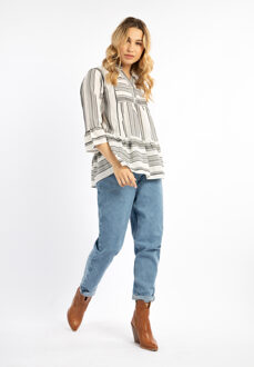 Overhemd Dames zwart en wit Zwart en Gebroken Wit