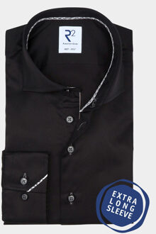 Overhemd extra lange mouw nos.twill.xls.004/020 Zwart - 43 (XL)