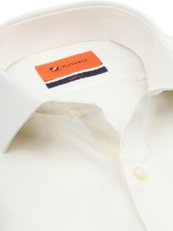 Overhemd Extra Lange Mouwen Twill Ecru Wit - 39,40,41,42,43,44