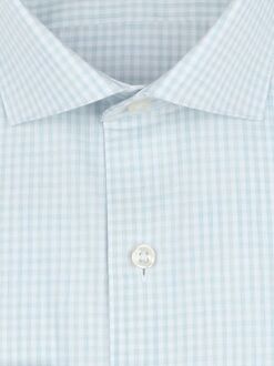 Overhemd Extra Lange Mouwen Twill Ruit Lichtgroen - 40,41