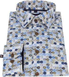 Overhemd Grafisch Patroon Multicolour Beige - 38