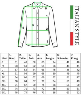 overhemd heren blauw print italianstyle - maat XXL Veelkleurig