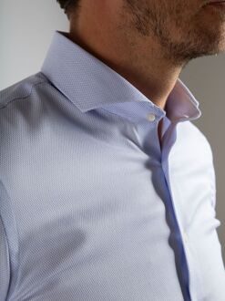 Overhemd Jacquard Luxe Lichtblauw - 38,39,40,41,42