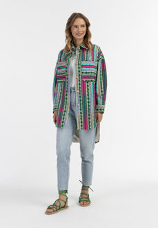 Overhemd jasje Dames Veelkleurig turkoois - XS