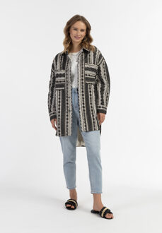 Overhemd jasje Dames zwart en wit Zwart en Gebroken Wit