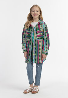 Overhemd jasje Meisje Veelkleurig turkoois - 10J / 140cm