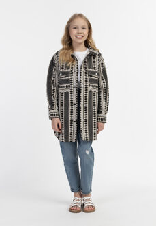 Overhemd jasje Meisje zwart en wit Zwart en Gebroken Wit - 10J / 140cm