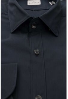 Overhemd Klassieke Pasvorm Lange Mouwen Zwart - 2XL