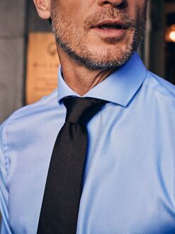 Overhemd Knitted Piqué Lichtblauw - 39,38,40,41,42