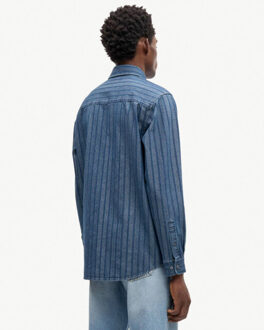 Overhemd lange mouw m25400017 Blauw