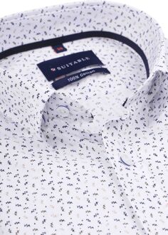 Overhemd Leaf Print wit - 38,39,40,41,42,43