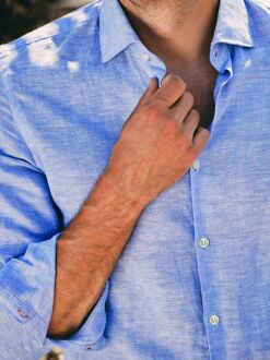 Overhemd Linnen Lichtblauw - 40