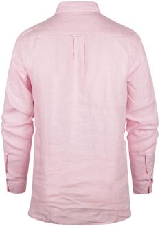 Overhemd Linnen Lichtroze Regular-fit - 3XL