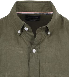 Overhemd Linnen Olijfgroen - XXL