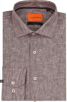 Overhemd Linnen Taupe - 38,39