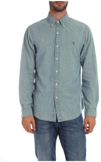 Overhemd met button down kraag Indigo