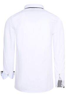 Overhemd met dubbele kraag Wit - 2XL