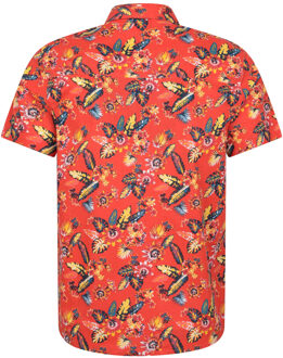 Overhemd met korte mouwen voor heren Tropical Leaves (Oranje) - maat