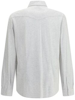 Overhemd met lange mouwen en knopenstrip Lichtgrijs